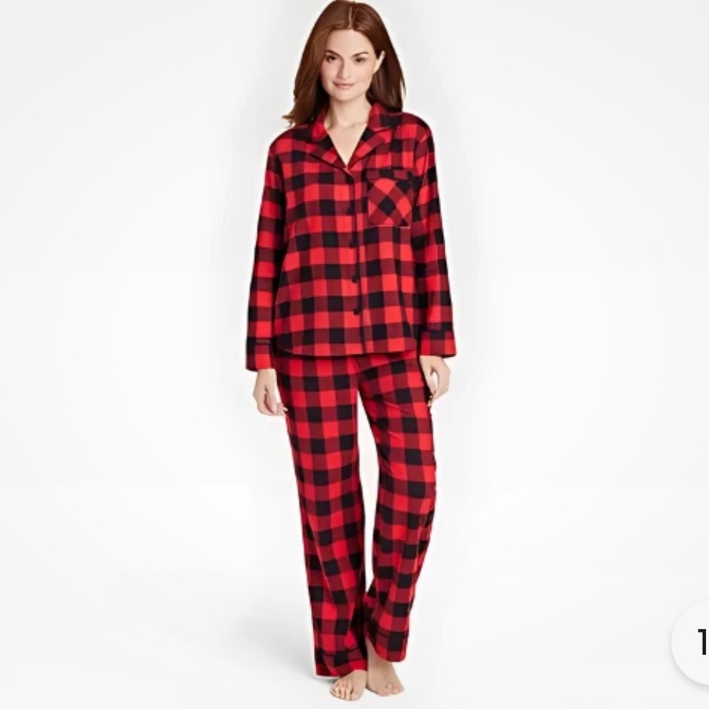 WONDERSHOP WOMEN'S 2 PIECE "RED BUFFALO CHECK" FAMILY SLEEP SET NWT
